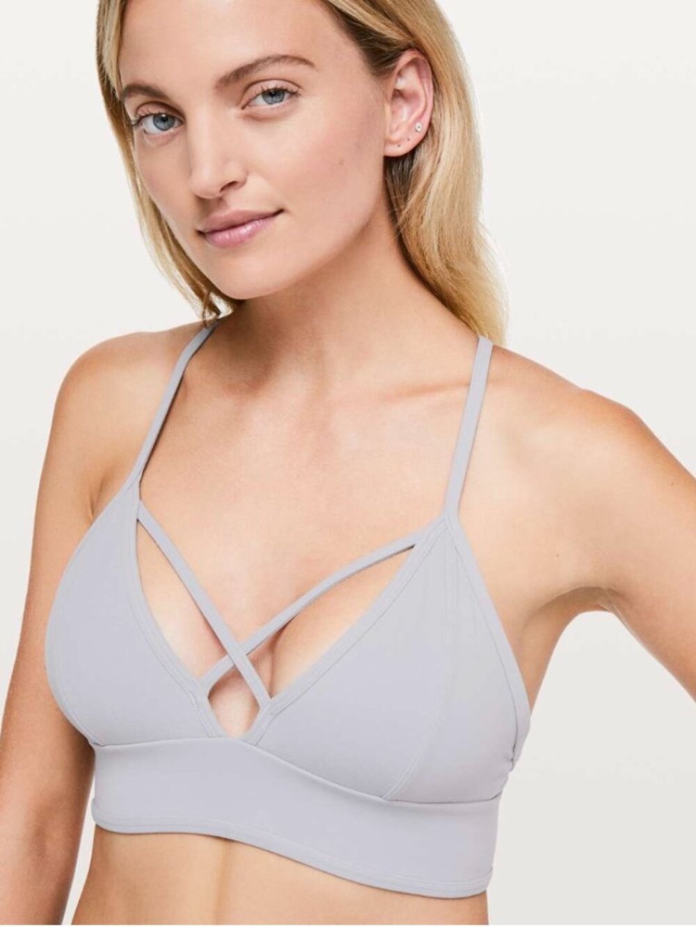 Lululemon Radiant Rhapsody Bra Lavender Grey Size 8 w/Pads